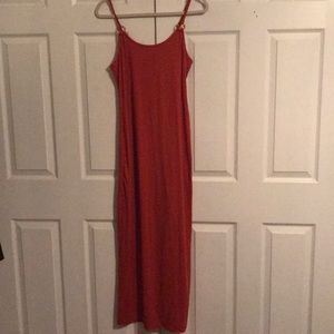 Burnt orange, maxi dress,